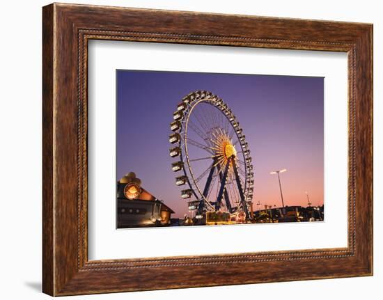Germany, Bavaria, Munich, Oktoberfest, Oktoberfest, Ferris Wheel, Evening-Udo Siebig-Framed Photographic Print