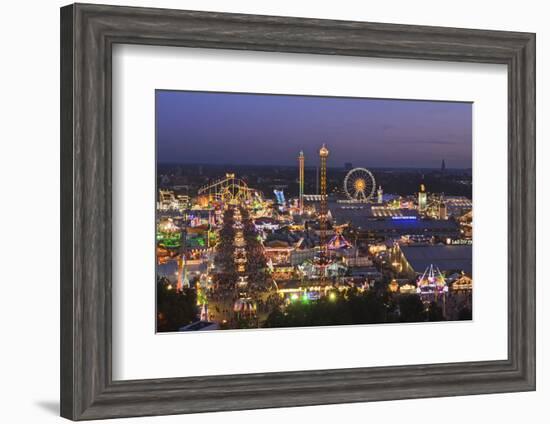 Germany, Bavaria, Munich, Theresienwiese Oktoberfest, View of St Paul's Church, Evening-Udo Siebig-Framed Photographic Print