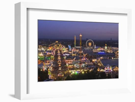 Germany, Bavaria, Munich, Theresienwiese Oktoberfest, View of St Paul's Church, Evening-Udo Siebig-Framed Photographic Print