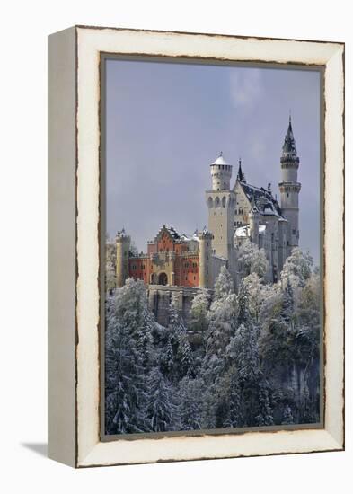 Germany, Bavaria, Neuschwanstein Castle in Winter, Morning Fog, Schwangau Near FŸssen-Uwe Steffens-Framed Premier Image Canvas