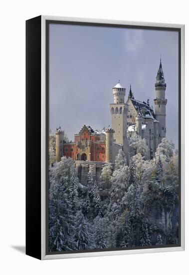 Germany, Bavaria, Neuschwanstein Castle in Winter, Morning Fog, Schwangau Near FŸssen-Uwe Steffens-Framed Premier Image Canvas