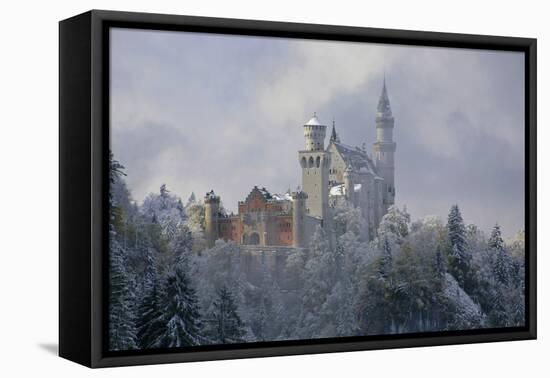 Germany, Bavaria, Neuschwanstein Castle in Winter, Morning Fog, Schwangau Near FŸssen-Uwe Steffens-Framed Premier Image Canvas