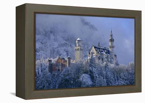 Germany, Bavaria, Neuschwanstein Castle in Winter, Morning Fog, Schwangau Near FŸssen-Uwe Steffens-Framed Premier Image Canvas