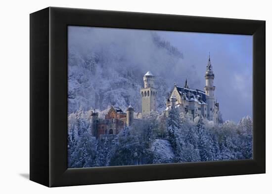 Germany, Bavaria, Neuschwanstein Castle in Winter, Morning Fog, Schwangau Near FŸssen-Uwe Steffens-Framed Premier Image Canvas