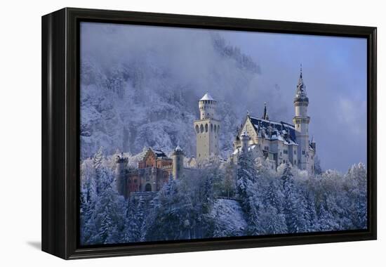 Germany, Bavaria, Neuschwanstein Castle in Winter, Morning Fog, Schwangau Near FŸssen-Uwe Steffens-Framed Premier Image Canvas