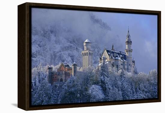 Germany, Bavaria, Neuschwanstein Castle in Winter, Morning Fog, Schwangau Near FŸssen-Uwe Steffens-Framed Premier Image Canvas