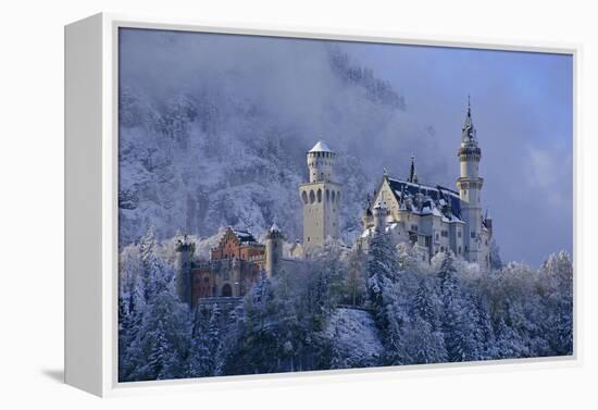 Germany, Bavaria, Neuschwanstein Castle in Winter, Morning Fog, Schwangau Near FŸssen-Uwe Steffens-Framed Premier Image Canvas