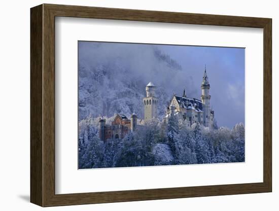 Germany, Bavaria, Neuschwanstein Castle in Winter, Morning Fog, Schwangau Near FŸssen-Uwe Steffens-Framed Photographic Print