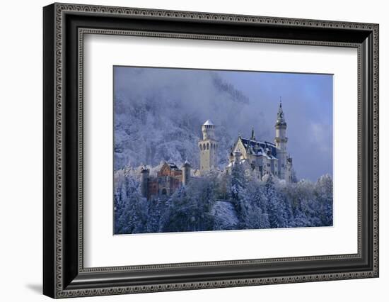 Germany, Bavaria, Neuschwanstein Castle in Winter, Morning Fog, Schwangau Near FŸssen-Uwe Steffens-Framed Photographic Print