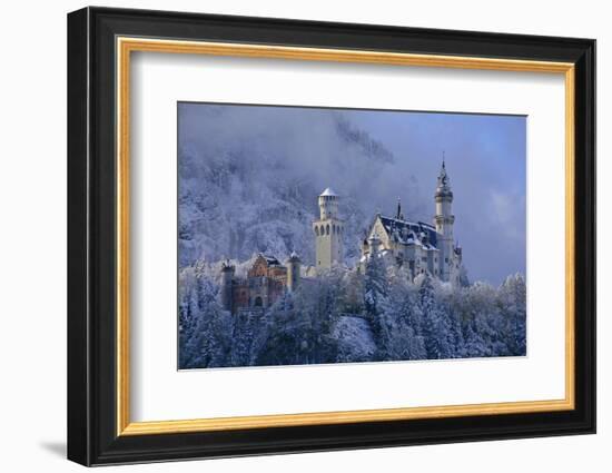 Germany, Bavaria, Neuschwanstein Castle in Winter, Morning Fog, Schwangau Near FŸssen-Uwe Steffens-Framed Photographic Print