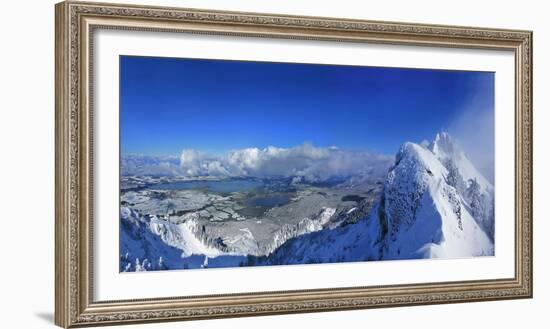 Germany, Bavaria, on the Right the Summit Cross on the 'Branderschrofen'-Uwe Steffens-Framed Photographic Print