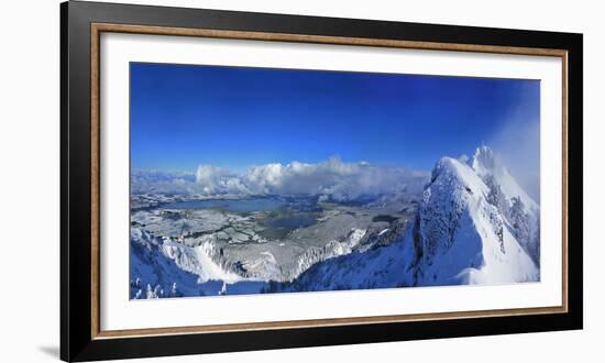Germany, Bavaria, on the Right the Summit Cross on the 'Branderschrofen'-Uwe Steffens-Framed Photographic Print