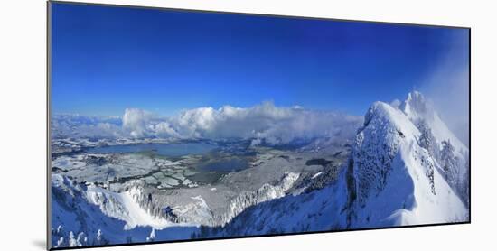 Germany, Bavaria, on the Right the Summit Cross on the 'Branderschrofen'-Uwe Steffens-Mounted Photographic Print