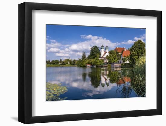Germany, Bavaria, Upper Bavaria, Chiemgau, Seebruck, Seeon District, Cloistersee and Cloister Seeon-Udo Siebig-Framed Photographic Print