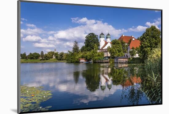 Germany, Bavaria, Upper Bavaria, Chiemgau, Seebruck, Seeon District, Cloistersee and Cloister Seeon-Udo Siebig-Mounted Photographic Print