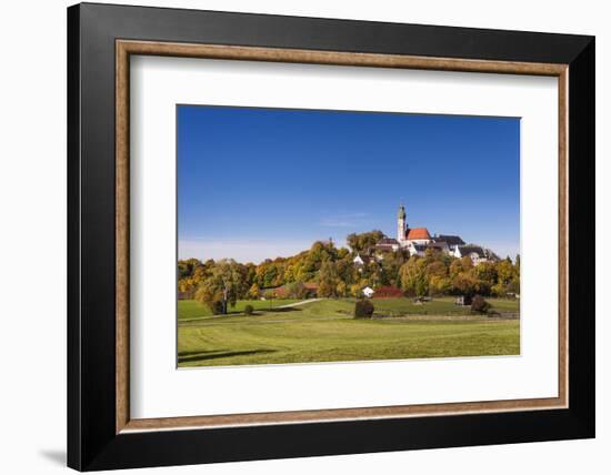 Germany, Bavaria, Upper Bavaria, 'FŸnf Seen Land' (Region), Andechs, Autumn Landscape with Andechs-Udo Siebig-Framed Photographic Print