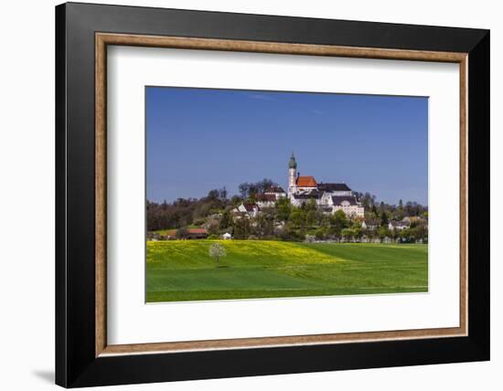 Germany, Bavaria, Upper Bavaria, FŸnfseenland, Andechs, Spring Landscape with Abbey Andechs-Udo Siebig-Framed Photographic Print