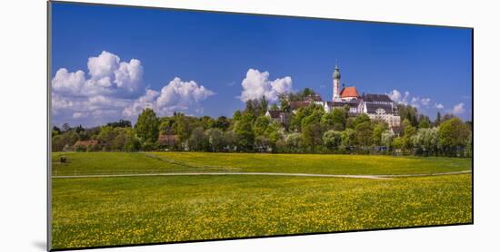 Germany, Bavaria, Upper Bavaria, FŸnfseenland, Andechs, Spring Scenery with Cloister of Andechs-Udo Siebig-Mounted Photographic Print
