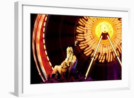 Germany, Berlin, Alexanderplatz, Ferris Wheel, Neptune Fountain-Catharina Lux-Framed Photographic Print