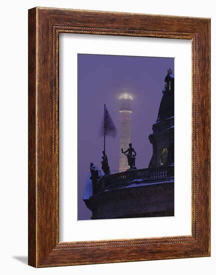 Germany, Berlin, Bodemuseum and Television Tower, Dusk-Andreas Keil-Framed Photographic Print