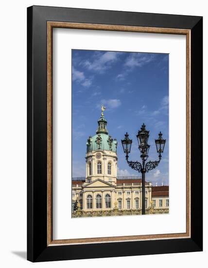 Germany, Berlin. Charlottenburg Palace. Facade and dome along with an ornate street lamppost-Miva Stock-Framed Photographic Print