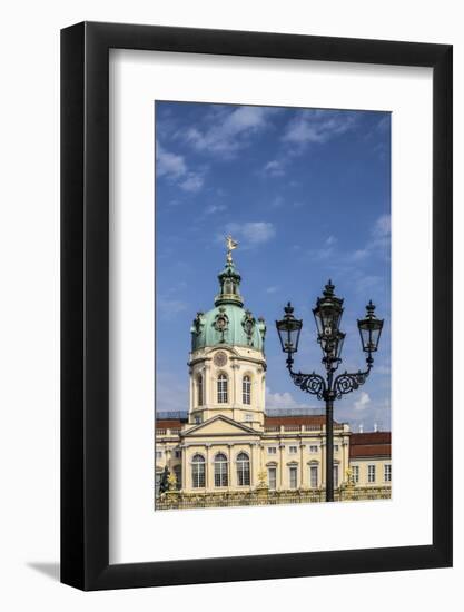 Germany, Berlin. Charlottenburg Palace. Facade and dome along with an ornate street lamppost-Miva Stock-Framed Photographic Print