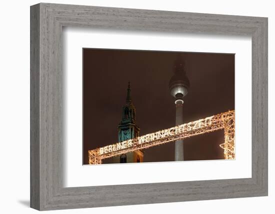 Germany, Berlin, Dusk, Alexanderplatz, Christmas Market-Catharina Lux-Framed Photographic Print