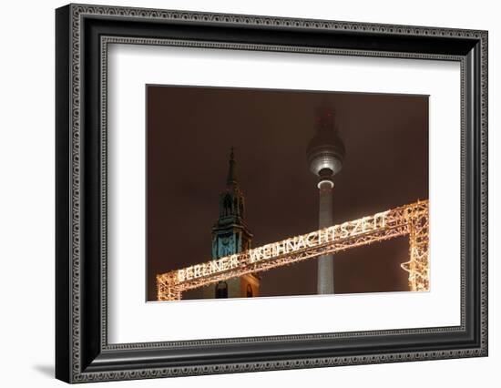 Germany, Berlin, Dusk, Alexanderplatz, Christmas Market-Catharina Lux-Framed Photographic Print