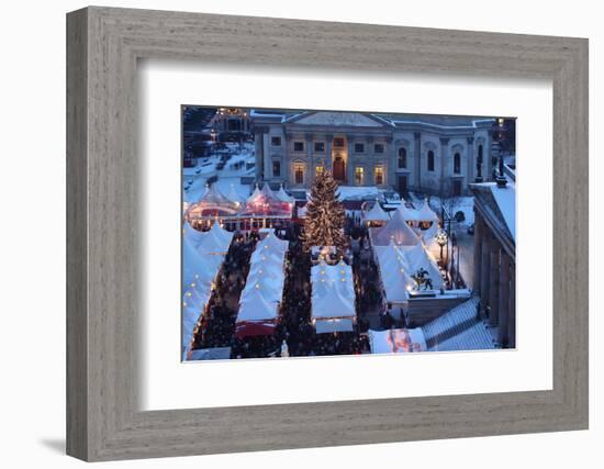 Germany, Berlin, Dusk, Gendarmenmarkt, Christmas Market from Above-Catharina Lux-Framed Photographic Print