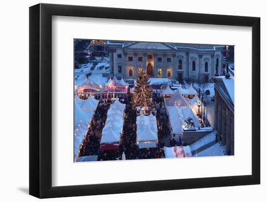Germany, Berlin, Dusk, Gendarmenmarkt, Christmas Market from Above-Catharina Lux-Framed Photographic Print
