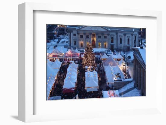 Germany, Berlin, Dusk, Gendarmenmarkt, Christmas Market from Above-Catharina Lux-Framed Photographic Print