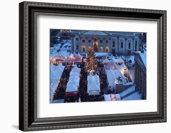 Germany, Berlin, Dusk, Gendarmenmarkt, Christmas Market from Above-Catharina Lux-Framed Photographic Print