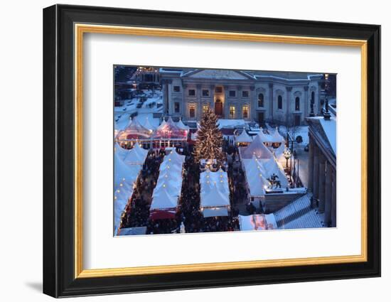 Germany, Berlin, Dusk, Gendarmenmarkt, Christmas Market from Above-Catharina Lux-Framed Photographic Print