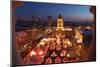 Germany, Berlin, Dusk, Gendarmenmarkt, German Church and Christmas Market from Above-Catharina Lux-Mounted Photographic Print