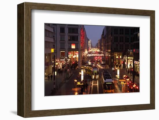 Germany, Berlin, Friedrichstrasse, Night, Festive Lighting-Catharina Lux-Framed Photographic Print