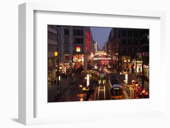 Germany, Berlin, Friedrichstrasse, Night, Festive Lighting-Catharina Lux-Framed Photographic Print