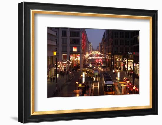 Germany, Berlin, Friedrichstrasse, Night, Festive Lighting-Catharina Lux-Framed Photographic Print