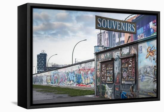 Germany, Berlin, Friendrichshain, East Side Gallery, Murals on the Berlin Wall, Souvenirs-Walter Bibikow-Framed Premier Image Canvas