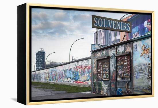 Germany, Berlin, Friendrichshain, East Side Gallery, Murals on the Berlin Wall, Souvenirs-Walter Bibikow-Framed Premier Image Canvas