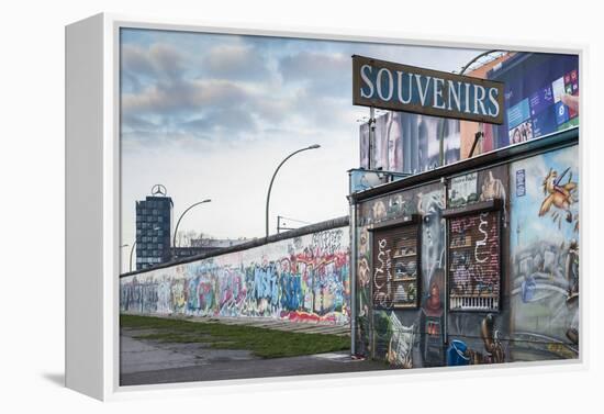 Germany, Berlin, Friendrichshain, East Side Gallery, Murals on the Berlin Wall, Souvenirs-Walter Bibikow-Framed Premier Image Canvas