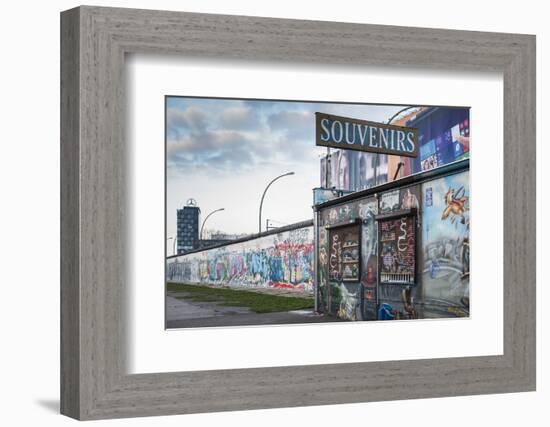 Germany, Berlin, Friendrichshain, East Side Gallery, Murals on the Berlin Wall, Souvenirs-Walter Bibikow-Framed Photographic Print