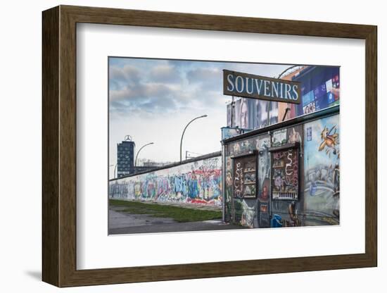 Germany, Berlin, Friendrichshain, East Side Gallery, Murals on the Berlin Wall, Souvenirs-Walter Bibikow-Framed Photographic Print