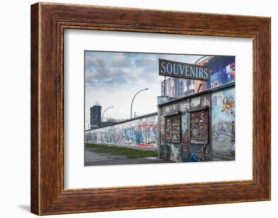 Germany, Berlin, Friendrichshain, East Side Gallery, Murals on the Berlin Wall, Souvenirs-Walter Bibikow-Framed Photographic Print