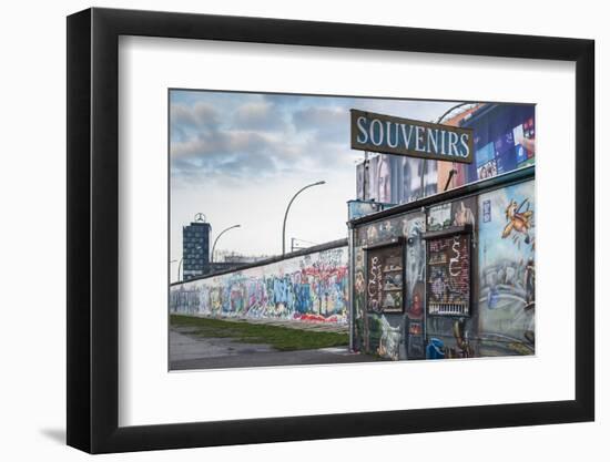 Germany, Berlin, Friendrichshain, East Side Gallery, Murals on the Berlin Wall, Souvenirs-Walter Bibikow-Framed Photographic Print