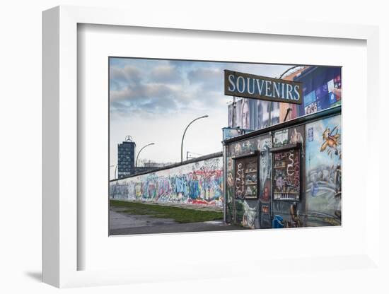 Germany, Berlin, Friendrichshain, East Side Gallery, Murals on the Berlin Wall, Souvenirs-Walter Bibikow-Framed Photographic Print