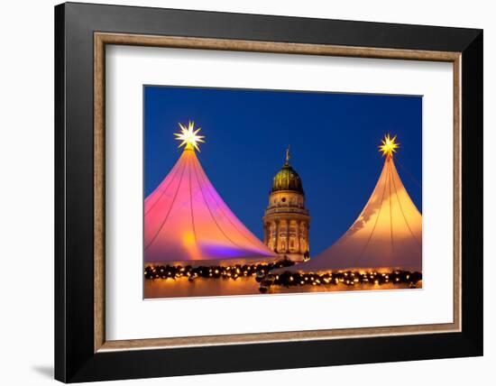 Germany, Berlin, Gendarmenmarkt, Christmas Market, Dome, Dusk, Lighting-Catharina Lux-Framed Photographic Print