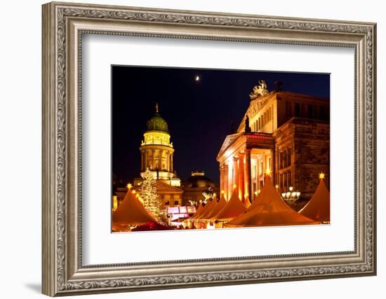 Germany, Berlin, Gendarmenmarkt, Christmas Market, Lighting, Night-Catharina Lux-Framed Photographic Print