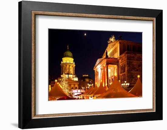 Germany, Berlin, Gendarmenmarkt, Christmas Market, Lighting, Night-Catharina Lux-Framed Photographic Print