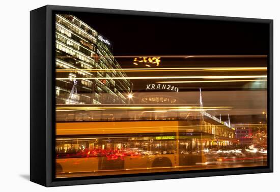 Germany, Berlin, Kudamm, Kranzlereck, Traffic Jam, Motion Blur, Evening-Catharina Lux-Framed Premier Image Canvas