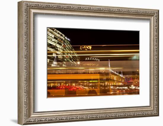 Germany, Berlin, Kudamm, Kranzlereck, Traffic Jam, Motion Blur, Evening-Catharina Lux-Framed Photographic Print